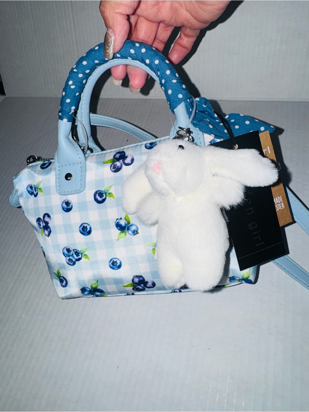 Madden Girl Blueberry Mini Crossbody Bag Purse Scarf Charms BNWT